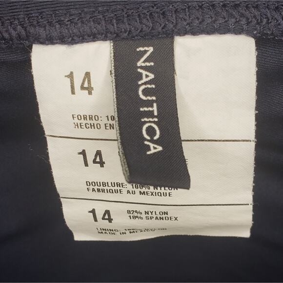 Nautica Bikini Skirt with Built-In Briefs Plus Size 14 SL Belted Navy Swimsuit - Picture 3 of 5